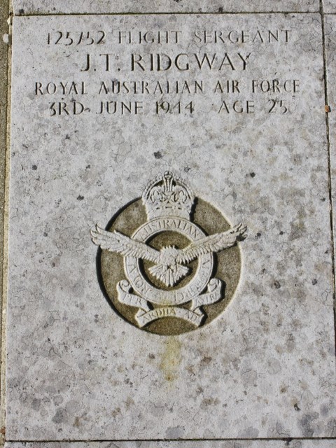 F/SGT Ridgway's grave stone.
